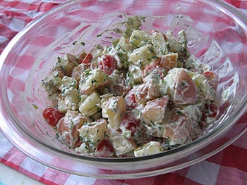 salada de presunto com requeijão